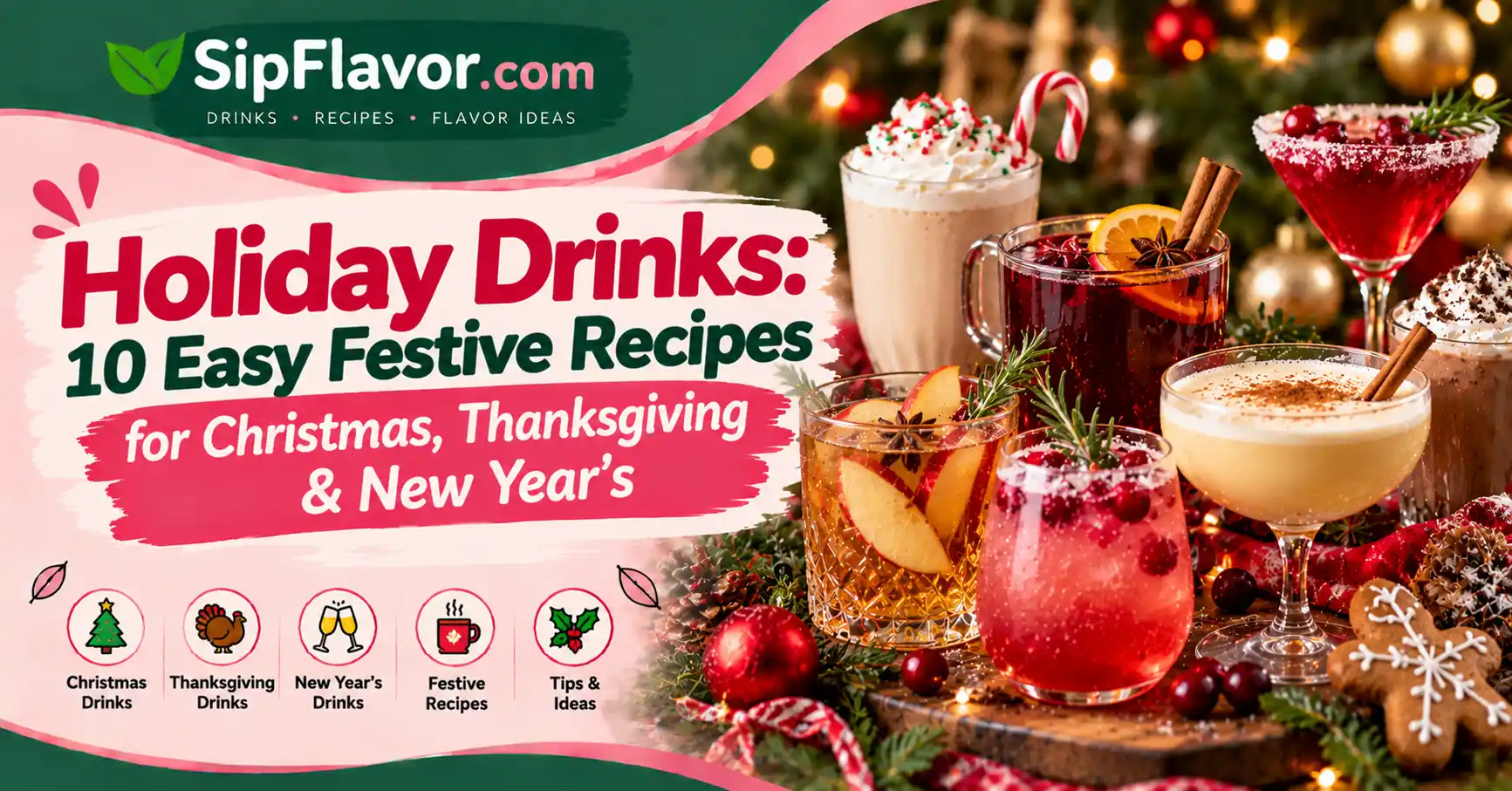Holiday Drinks: 10 Easy Festive Recipes for Christmas, Thanksgiving & New Year’s